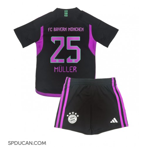 Dječji Nogometni Dres Bayern Munich Thomas Muller #25 Gostujuci 2023-24 Kratak Rukav (+ Kratke hlače)
